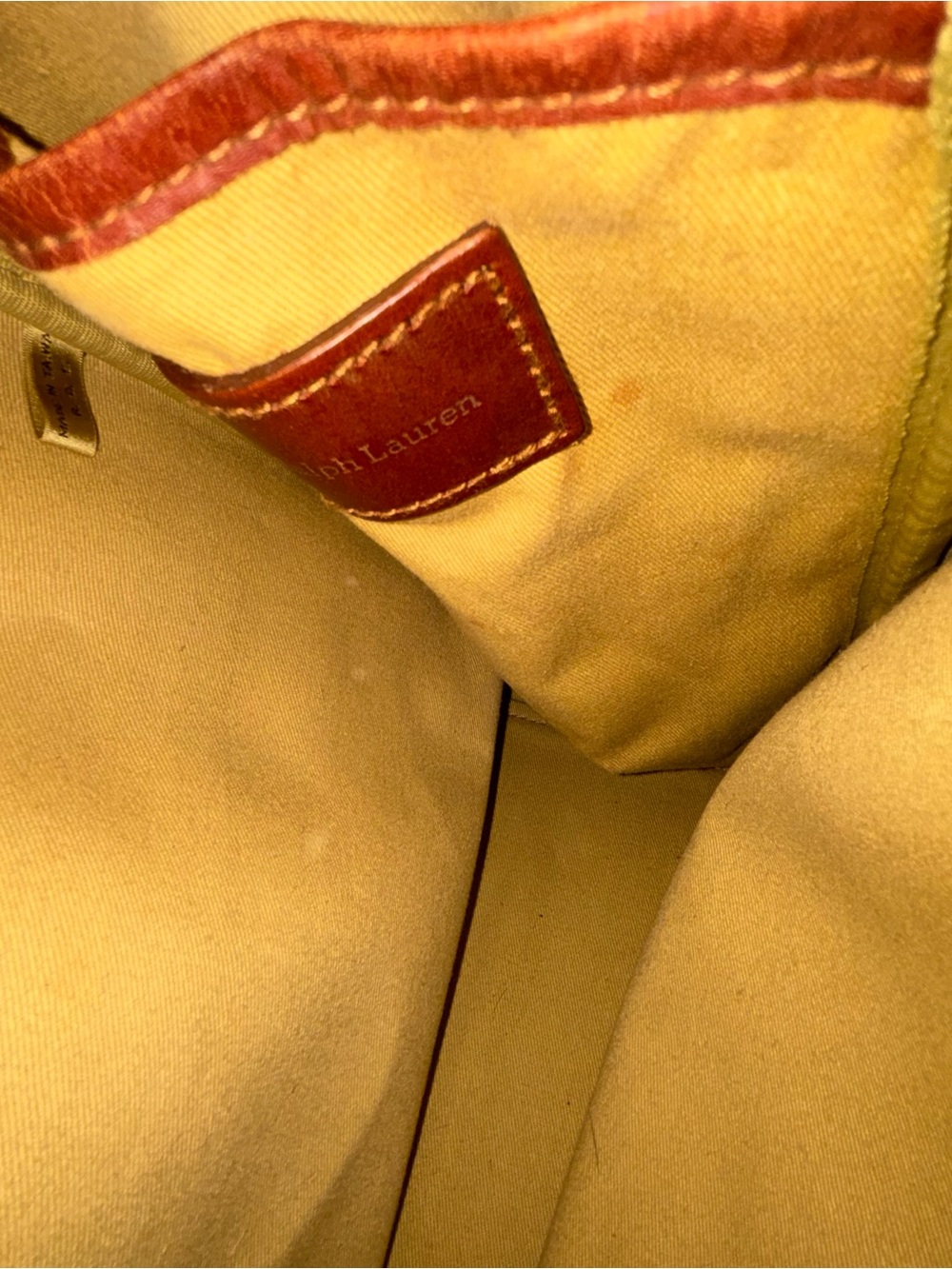 Polo by Ralph Lauren Blackwatch Plaid Tote Bag with Brown Leather Trim - Picture 5 of 7